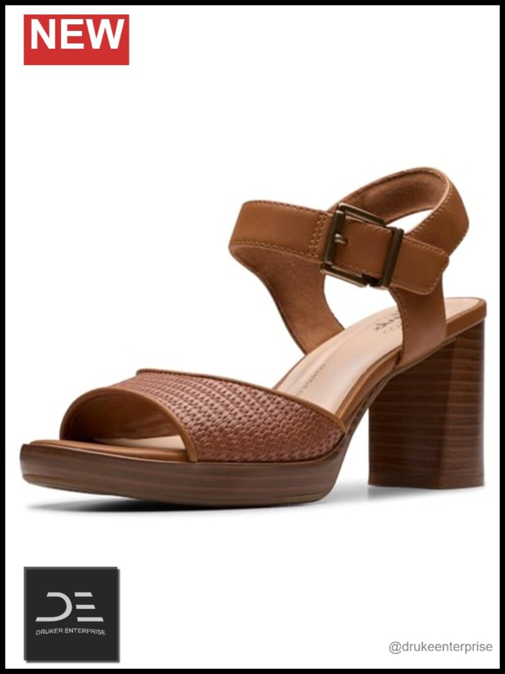 Clarks Heeled Sandals Women's 75mm Block Heel Leather